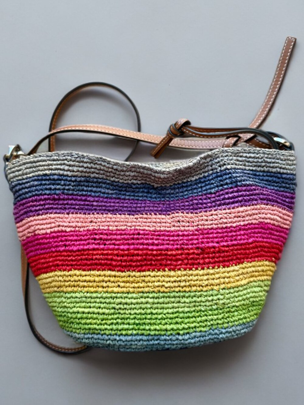 Loewe Multicolor Rainbow Raffia Crossbody Bag - Picture 2 of 13